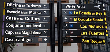 SIGNPOST IN THE VILLAGE OF LLANES, SPAIN