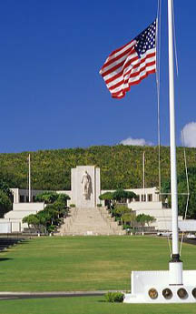  Punch Bowl National Cemetery in Honolulu, Hawaii. 