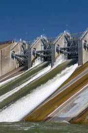 Spillway of the C.J. Strike Dam on the Snake River near Grand View, Idaho, USA.