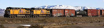 Freight train east of Boise, Idaho.