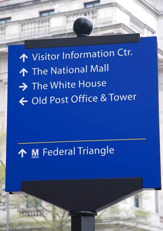 Direction sign in Washington, D.C.