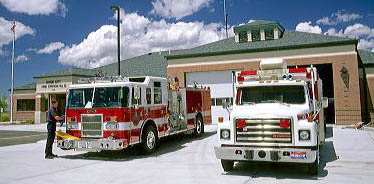Modern suburban fire station in Boise, Idaho.