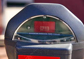 An expired parking meter. expired, parking meter, pay parking, coin operated, park, transportation, meter, control