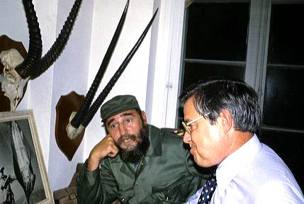 Castro and Church at Hemingway's house in Cuba